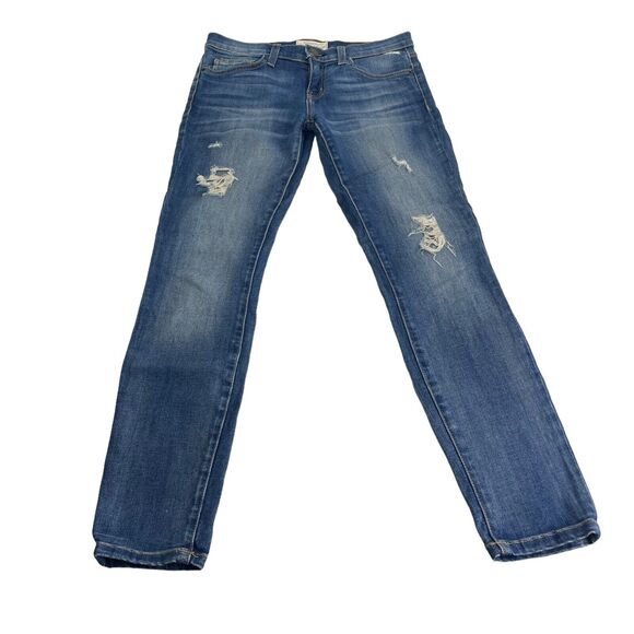 Current/Elliott The Stiletto Niagara Destroy Blue Cropped Skinny Jeans Size 25 - Picture 2 of 12